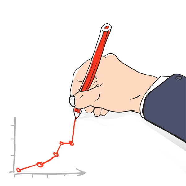 Affärsman Skriva Framgångsrika Diagram — Stockfoto