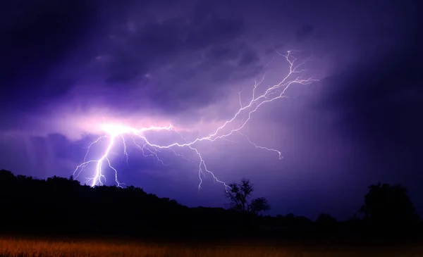 Relâmpago Céu Mudança Climática — Fotografia de Stock