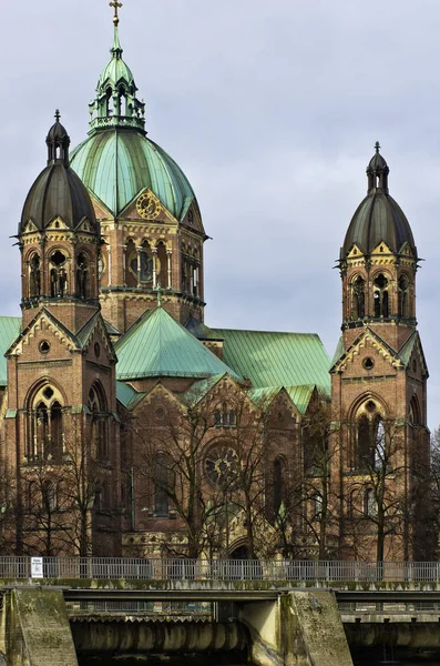 Kostel Luky Mnichově Detailními Záběry — Stock fotografie