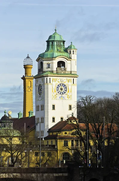 Volksbad Munich Στην Ακτή Isar — Φωτογραφία Αρχείου