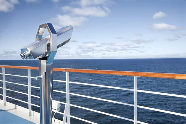 Binoculars Looking Horizon Deck Cruise — Stock Photo, Image