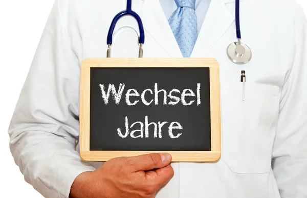 Arzt Hält Tafel Mit Text Gesundheit — Stockfoto