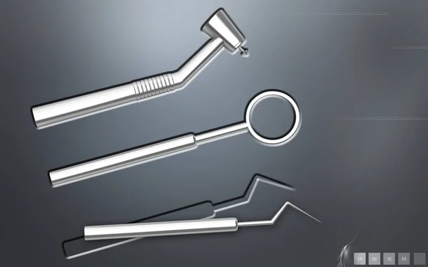 Ψηφιακή Απεικόνιση Οδοντιατρικού Εξοπλισμού Έγχρωμο Φόντο — Φωτογραφία Αρχείου