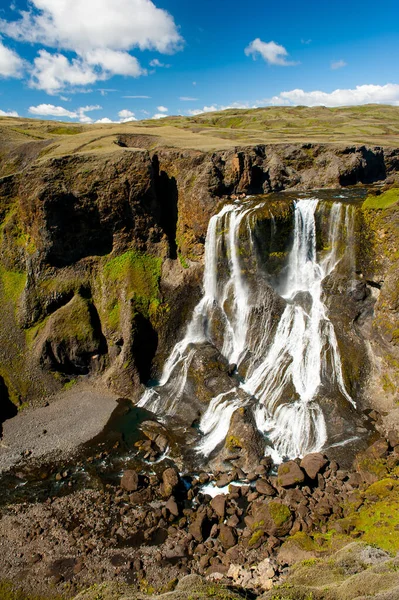 Fagrifoss Красивый Водопад Является Одним Самых Зрелищных Водопадов Icealnd Расположен — стоковое фото