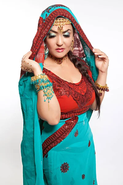 Mooie Jonge Indiaanse Vrouw Traditionele Kleding — Stockfoto