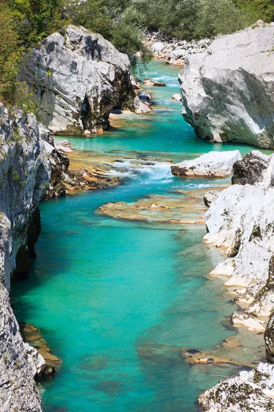 Blick Auf Den Fluss Soca Slowenien Europa — Stockfoto