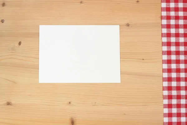 Pohled Shora Bílý Papír Dřevěném Stole — Stock fotografie