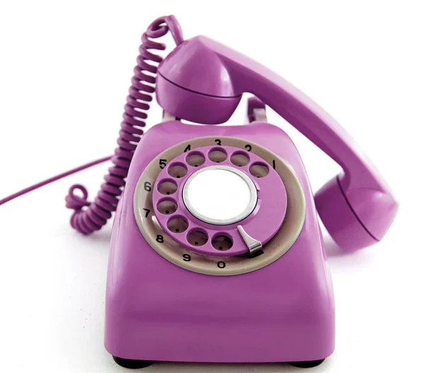 Старый Ретро Телефон Белом — стоковое фото