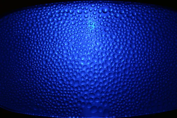 Gotas Vidrio Con Luz Azul — Foto de Stock