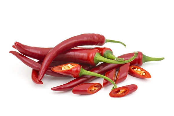 Chili Paprika Vit Bakgrund — Stockfoto