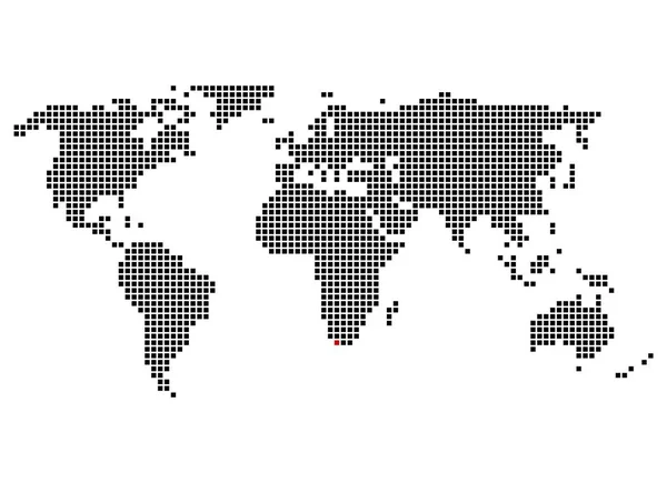 Mapa Mundial Con Marca Ciudad Del Cabo — Foto de Stock