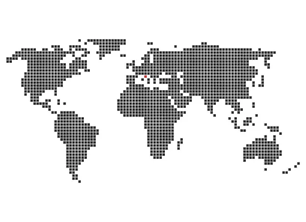 Mapa Mundial Píxeles Con Marcado Cromo — Foto de Stock