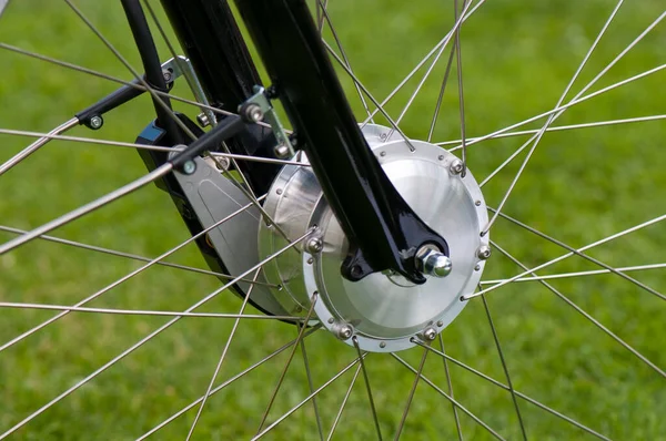 Закрыть Колесо Велосипеда — стоковое фото