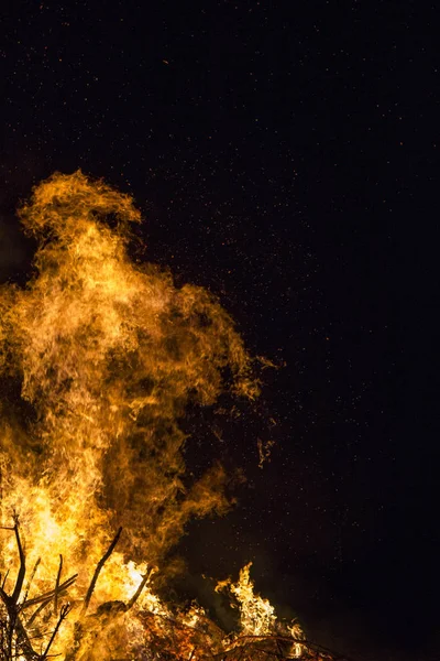 Hetta Brinnande Röd Eld — Stockfoto