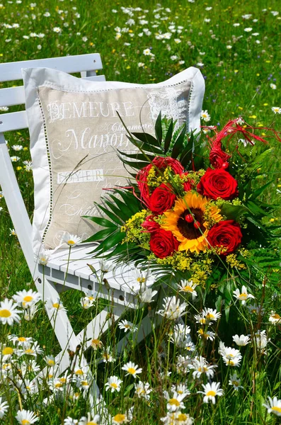 romantic garden garden chair flowers summer