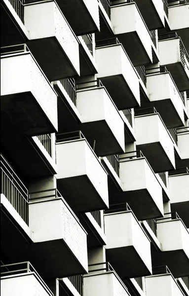 Zbliżenie Symetrycznie Rozmieszczone Balkony — Zdjęcie stockowe