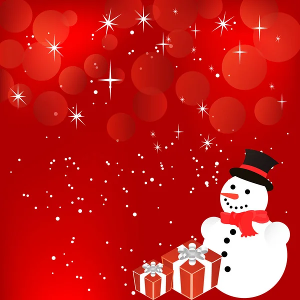 Иллюстрация Милого Снеговика Абстрактном Рождественском Фоне — стоковое фото