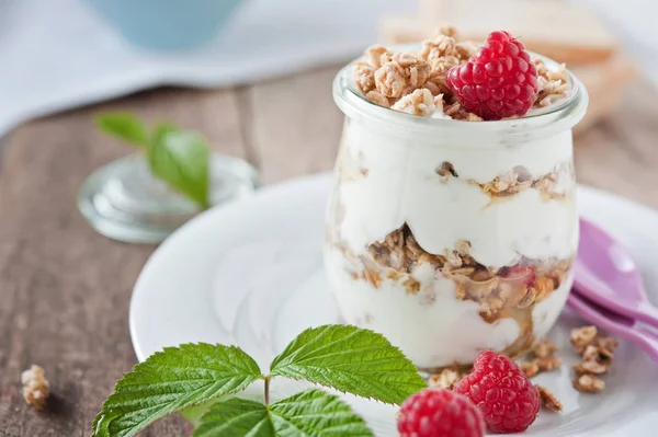 Knapperig Met Yoghurt Honing — Stockfoto