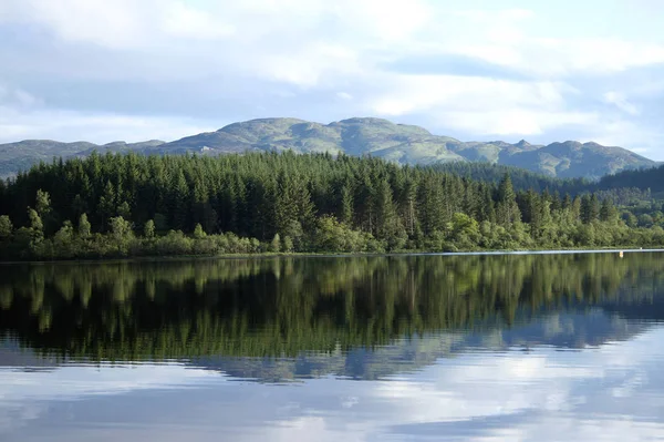 Réflexion Paysage Loch Ard Dans Scotland Royaume Uni — Photo