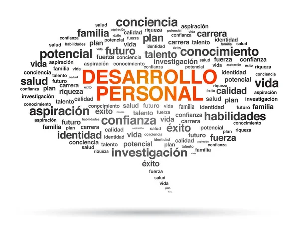 Desenvolvimento Pessoal Palavra Cloud Speech Bubble Fundo Branco — Fotografia de Stock