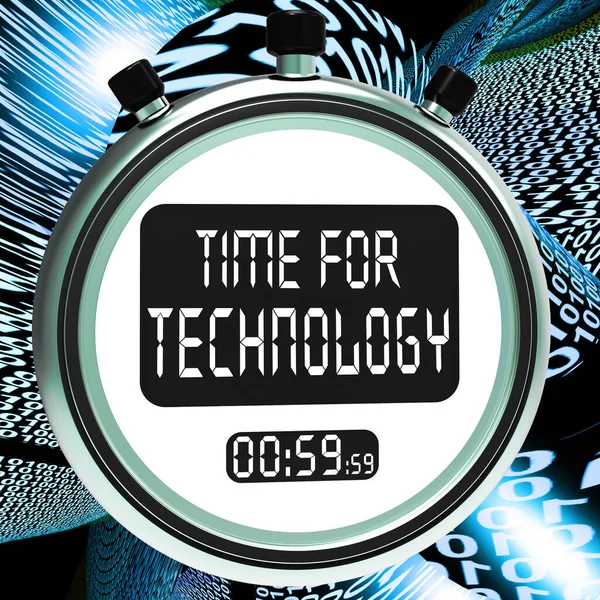 Time Technology Message Ukazuje Zlepšení Inovací Tech — Stock fotografie