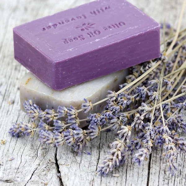 Natural Soap Dried Lavender — Stock Photo, Image