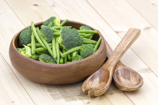 Sayuran Segar Brokoli Dan Kacang Hijau — Stok Foto
