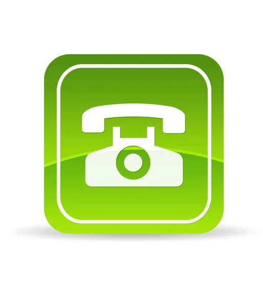 Значок Зеленого Телефона Высокого Разрешения Белом Фоне — стоковое фото