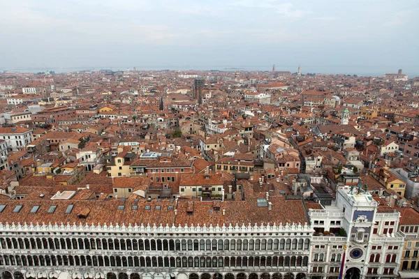 Vista Aérea Ciudad Venecia Desde Alto Del Campanario Plaza San —  Fotos de Stock