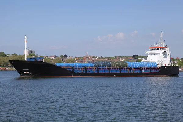 Loaded Cargo Ship Keel Canal — Stock Photo, Image