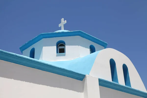 Typical Greek Church Frog Perspective — Stock Photo, Image