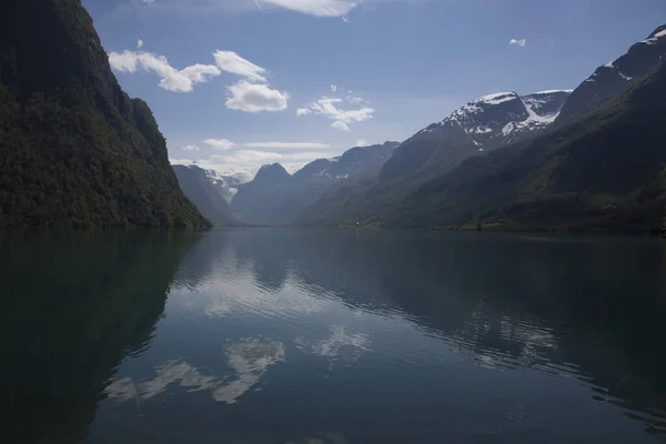 Norveç Doğa Manzarası Arka Planı Üzerine — Stok fotoğraf