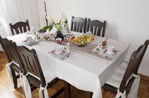 Tafel Setting Voor Het Diner Restaurant — Stockfoto