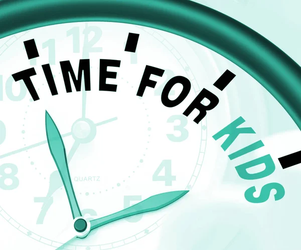 Time Kiids Message Means Playtime Starting Family — Stock Photo, Image