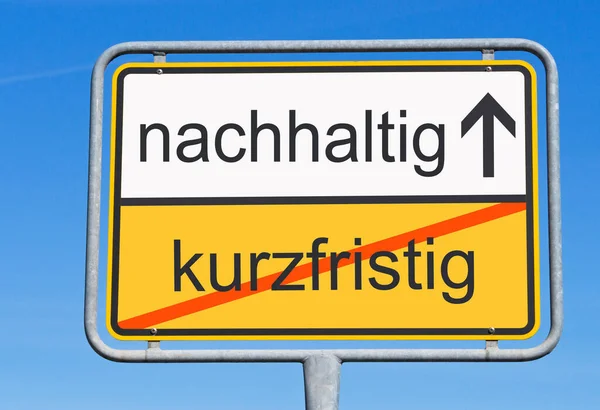 Una Señal Carretera Con Palabra Bienvenido Lengua Alemana —  Fotos de Stock