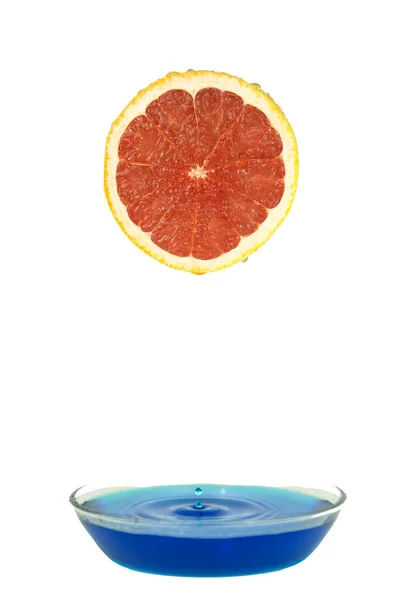 Πορτοκάλι Και Γκρέιπφρουτ Απομονωμένα Λευκό — Φωτογραφία Αρχείου