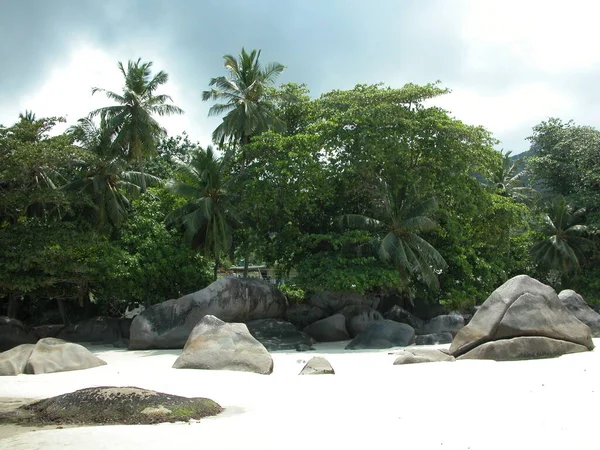 Spiaggia Solitaria Nelle Seychelles Seychelles — Foto Stock