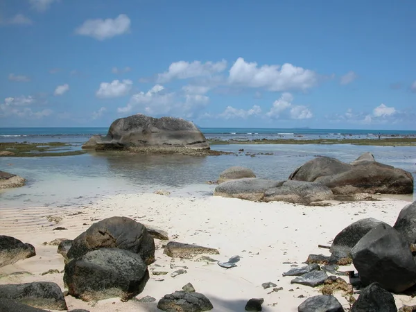 Osamělá Pláž Seychelách Seychely — Stock fotografie