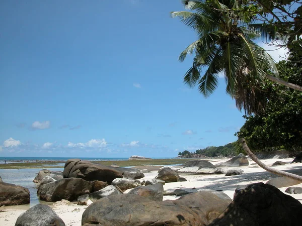 Praia Solitária Nas Seicheles Seicheles — Fotografia de Stock