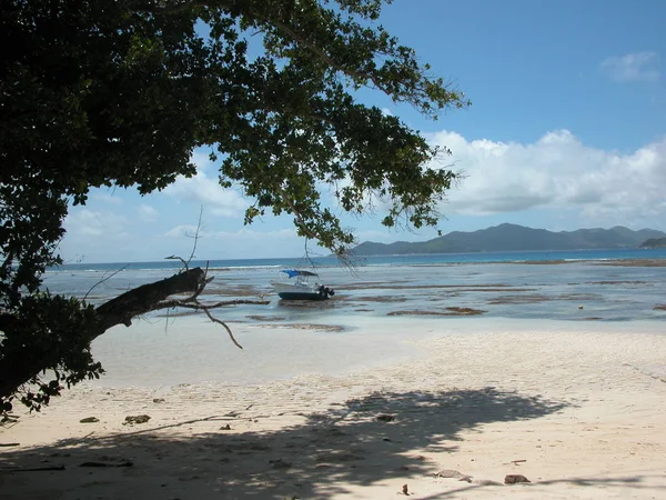 Praia Solitária Nas Seicheles Seicheles — Fotografia de Stock