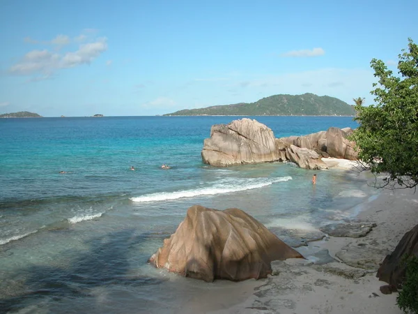 Spiaggia Solitaria Sulle Seychelles Seychelles — Foto Stock