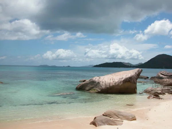 Osamělá Pláž Seychelách Seychely — Stock fotografie