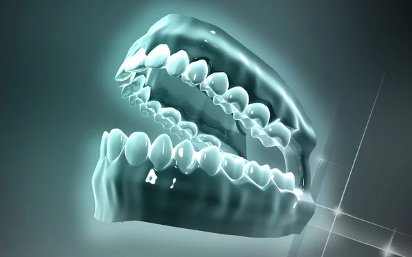 Цифровая Иллюстрация Рта Цветном Фоне — стоковое фото