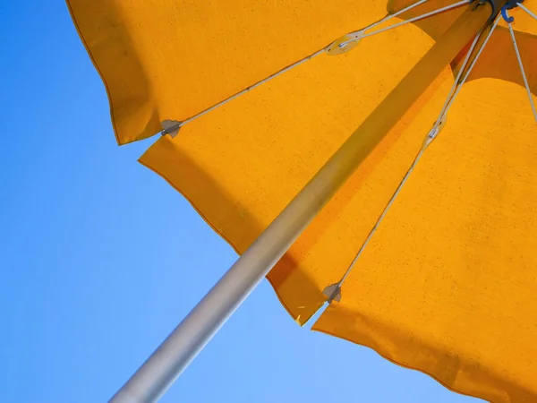 Partial View Orange Colored Sunshade Oblique View Blue Sky — Stock Photo, Image
