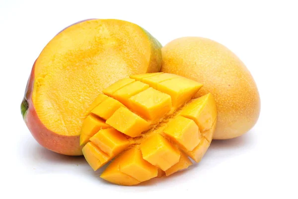 Mango Maturo Isolato Sfondo Bianco — Foto Stock