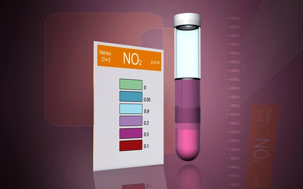 Illustration Numérique Test Nitrite Arrière Plan Couleur — Photo