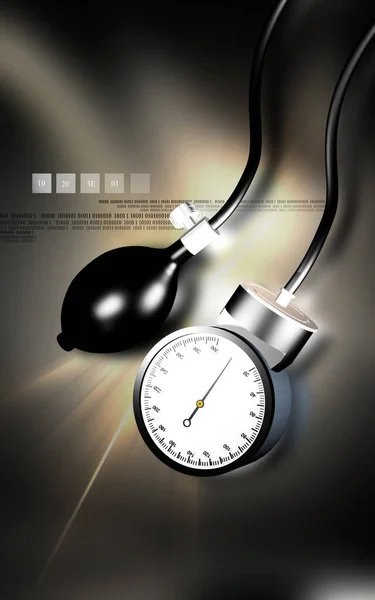 色背景に血圧計のデジタル イラストレーション — ストック写真