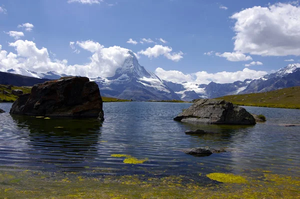 Matterhorn Stellisee Belas Montanhas — Fotografia de Stock