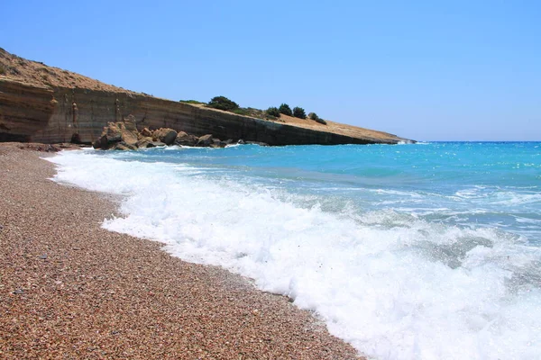 Μοναχική Παραλία Βότσαλα Στο Ακρωτήριο Φούρνοι — Φωτογραφία Αρχείου