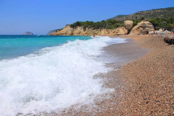 Solitário Calhau Praia Cape Fourni — Fotografia de Stock